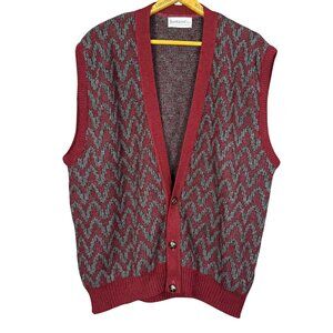 Vintage 90s Jantzen Knit Sweater Vest – Grandpa Style, Eclectic Pattern